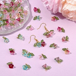 50Pcs 5 Colors Transparent Acrylic & Glass Pendants&nbsp;PALLOY-YW00071