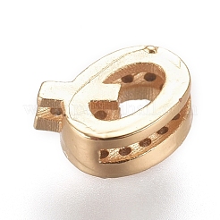 Golden Plated Brass Micro Pave Cubic Zirconia Slide Charms&nbsp;ZIRC-L075-61Q-G