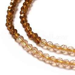 2 Colors Transparent Glass Beads Strands&nbsp;GLAA-G093-01J