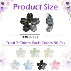 30Pcs Electroplate Transparent Glass Beads&nbsp;GLAA-YW0005-02A