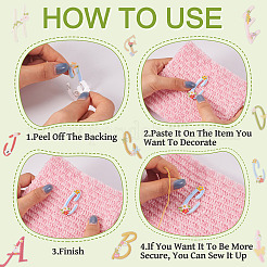 26Pcs Letter A~Z with Flower Polyester Computerized Embroidery Cloth Iron on/Sew on Patches&nbsp;DIY-TAC0015-42