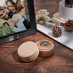 Round Wooden Storage Boxes Ring Box&nbsp;CON-WH0079-88