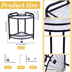 2 Bags Desktop Iron Shower Corner Shelves&nbsp;ODIS-WA0001-31