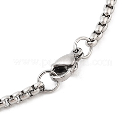 Retro Mandala 201 Stainless Steel Box Chain Constellation Pendant Necklaces for Women Men&nbsp;LS-NJEW-M223-01H