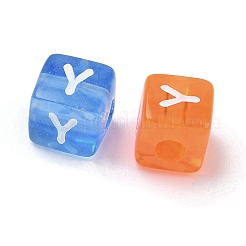 Spray Painted Transparent Acrylic Beads&nbsp;MACR-K365-07Y