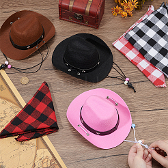 3Pcs 3 Colors Tartan Pattern Cotton Pet Bandana&nbsp;AJEW-OC0015-57