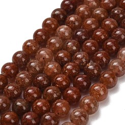 Natural Gold Strawberry Quartz Beads Strands&nbsp;G-F833-R01-8mm-02
