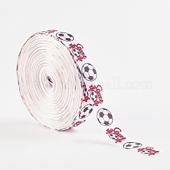 Single Face Word Soccer with Football Printed Polyester Grosgrain Ribbons&nbsp;SRIB-P019-05