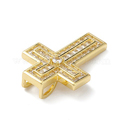 Rack Plating Brass Micro Pave Cubic Zirconia Pendants&nbsp;KK-H443-10G
