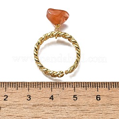 Brass Curb Chain Cuff Rings for Women&nbsp;RJEW-Z085-03G-05
