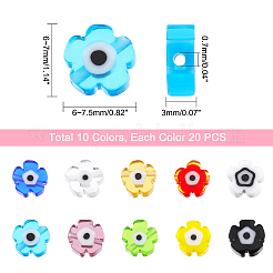200Pcs 10 Color Handmade Lampwork Beads Strands&nbsp;LAMP-NB0001-56