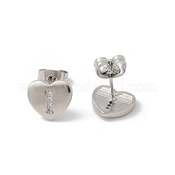 Rack Plating Brass Micro Pave Clear Cubic Zirconia Stud Earrings&nbsp;EJEW-K299-01P-I