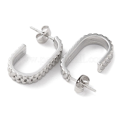Non-Tarnish 304 Stainless Steel Oval Stud Earrings&nbsp;EJEW-A104-28P