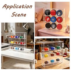 3-Tier Transparent Acrylic Wall-mounted Storage Box&nbsp;AJEW-WH0709-627