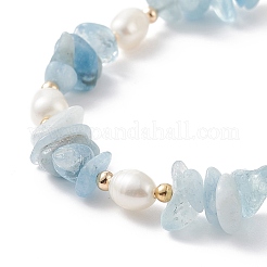 5Pcs 5 Style Natural Mixed Gemstone Chips & Pearl Beaded Bracelets Set for Women&nbsp;BJEW-JB08778