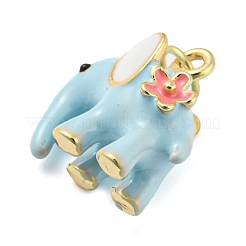 Elephant Rack Plating Brass Enamel Pendants&nbsp;KK-Q804-16G