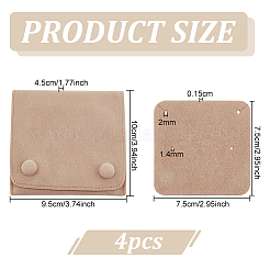 Lint Cloth Jewelry Gift Pouches with Snap Fastener&nbsp;ABAG-WH0045-08A