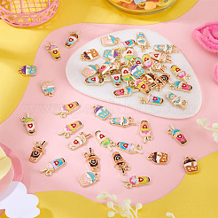48Pcs 12 Styles Alloy Enamel Pendants&nbsp;ENAM-BG0001-10