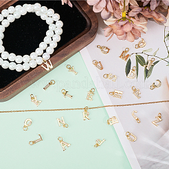 26Pcs 26 Styles Brass Micro Pave Cubic Zirconia Charms&nbsp;KK-BBC0024-97