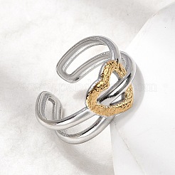 Adjustable 304 Stainless Steel Cuff Rings for Women&nbsp;RJEW-B150-01GP-05