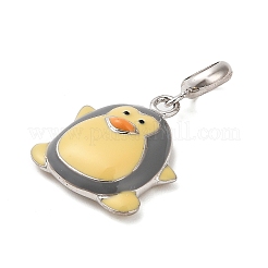 Rhodium Plated 925 Sterling Silver Enamel European Dangle Charms&nbsp;STER-P062-01C-02