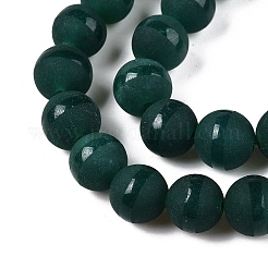 Frosted Natural White Jade Beads Strands&nbsp;G-T138-8mm-209I