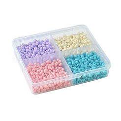 800Pcs 4 Styles Mixed Styles 8/0 Glass Round Seed Beads&nbsp;SEED-FS0001-18C