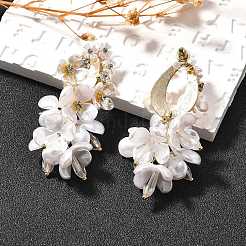 Alloy & 925 Sterling Silver & Acrylic Dangle Stud Earrings&nbsp;EJEW-Q013-07A