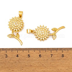Brass Micro Pave Cubic Zirconia Pendants&nbsp;KK-E108-39G