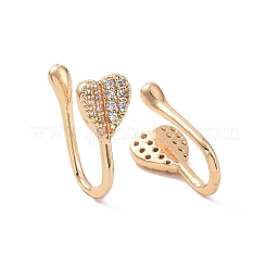 Clear Cubic Zirconia Heart Cuff Earrings&nbsp;ZIRC-I064-05G