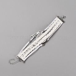 Alloy Glass Multi-strand Bracelets&nbsp;LS-BJEW-WH0011-10B