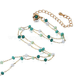 Glass Faceted Round Beaded Chains&nbsp;CHS-N003-07