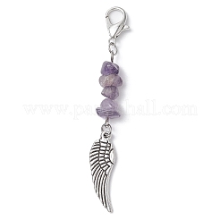 Natural & Synthetic Gemstone Chips Pendant Decorations&nbsp;HJEW-JM01147