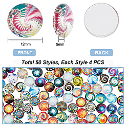 1 Bag Printed Glass Cabochons&nbsp;GGLA-PH0001-48