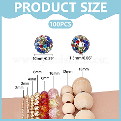 100Pcs Polymer Clay Pave Rhinestone Beads&nbsp;RB-PH0001-38A