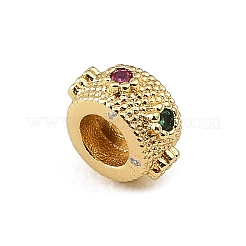 Brass Micro Pave Colorful Cubic Zirconia Beads&nbsp;KK-CBAF17A-02G