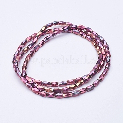 Electroplate Transparent Glass Beads Strands&nbsp;EGLA-E046-F09