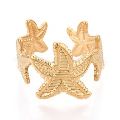 Ion Plating(IP) 304 Stainless Steel Cuff Open Rings for Women&nbsp;RJEW-N052-14G