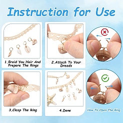 60Pcs 4 Style Natural Cowrie Shell Hair Styling Twist Clip&nbsp;OHAR-YW00001