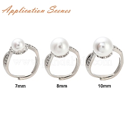 Adjustable Brass Finger Cup Peg Ring Settings&nbsp;ZIRC-I049-03P