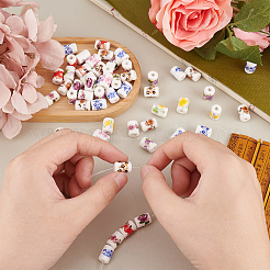100Pcs 10 Colors Handmade Porcelain Beads&nbsp;PORC-FH0001-12