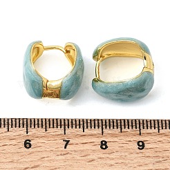 Brass Enamel Hoop Earrings&nbsp;EJEW-P333-06G