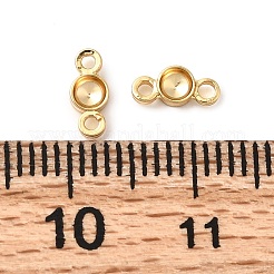 Flat Round Brass Rhinestone Connecter Settings&nbsp;KK-P340-06A-G