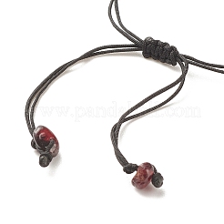 Natural Garnet Chips Braided Bead Bracelet&nbsp;X-BJEW-JB08019-12
