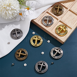 8 Bags 4 Colors Alloy Hollow Engraved Cross Decorative Buckles&nbsp;BUTT-CP0001-09
