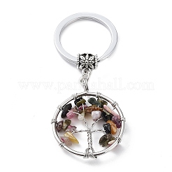 Natural/Synthetic Mixed Stone Keychain&nbsp;KEYC-E023-03J