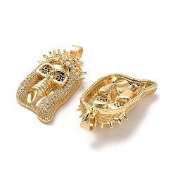 Brass Micro Pave Cubic Zirconia Pendants&nbsp;KK-K355-24G
