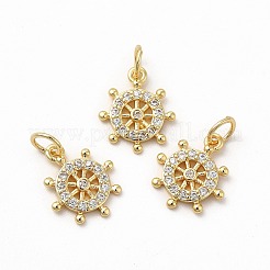Rack Plating Brass Micro Pave Cubic Zirconia Charms&nbsp;ZIRC-M120-05G