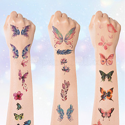 10 Sheets 10 Colors Butterfly Pattern Glitter Body Art Tattoos&nbsp;AJEW-SP0002-80