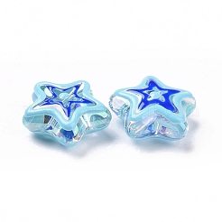 UV Plating Rainbow Iridescent Acrylic Beads&nbsp;OACR-A018-04F